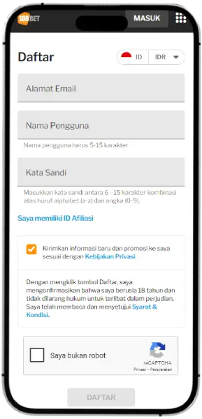 188 Slot - Formulir Registrasi atau Pendaftaran
