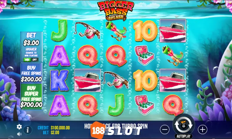 188 Slot - Tampilan Bigger Bass Splash